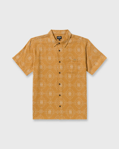 Billabong Men's Sundays Jacquard Short Sleeve Woven Shirt - Golden Haze