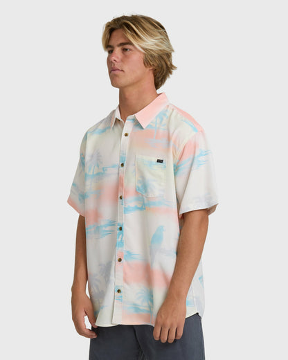 Billabong Men's Sundays Lounge Short Sleeve Woven Shirt - Off White