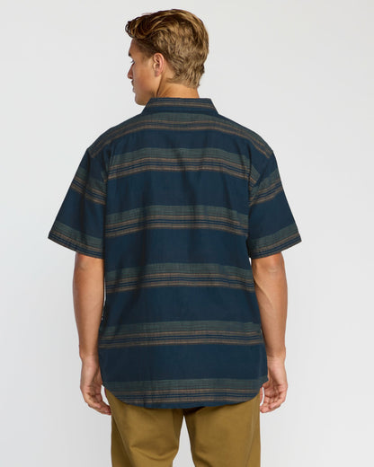 Billabong Men's All Day Stripe Short Sleeve Shirt - Midnight