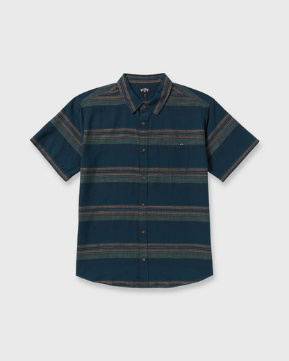 Billabong Men's All Day Stripe Short Sleeve Shirt - Midnight