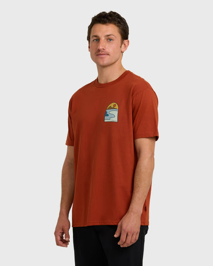 Billabong Men's A\/Div Sundown Short Sleeve T-Shirt - Brick
