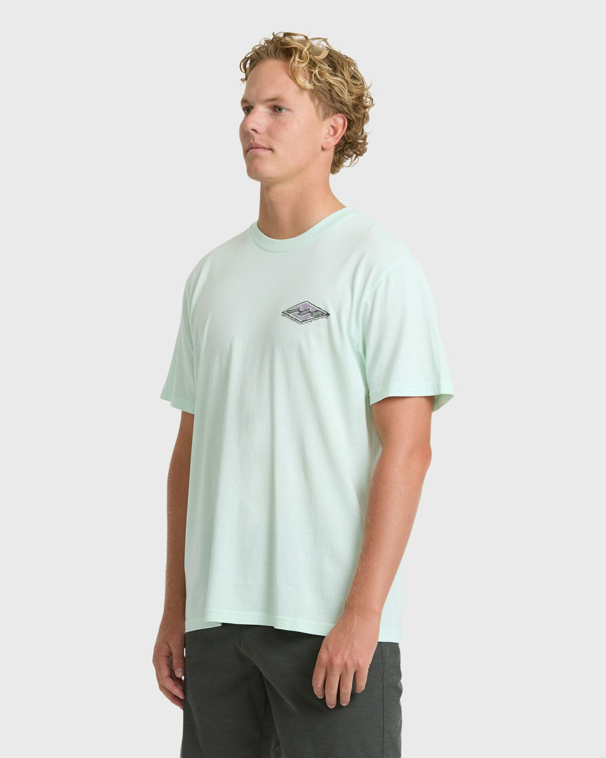 Billabong Men's Heritage Arch Wave Washed Premium Short Sleeve Knit T-Shirt - Sea Glass