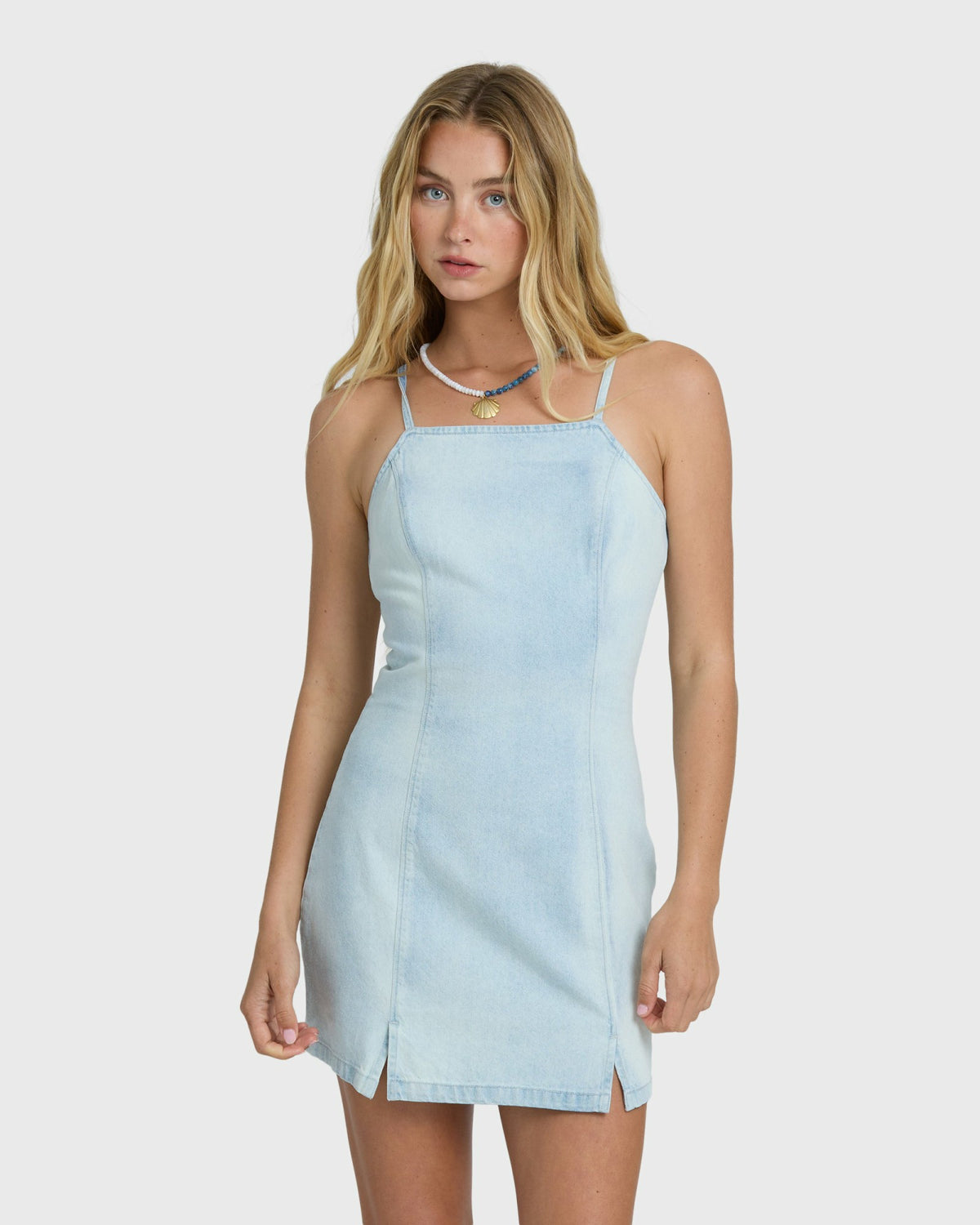 Billabong Women's Jade Saltwashed Denim Dress - Blue Mist