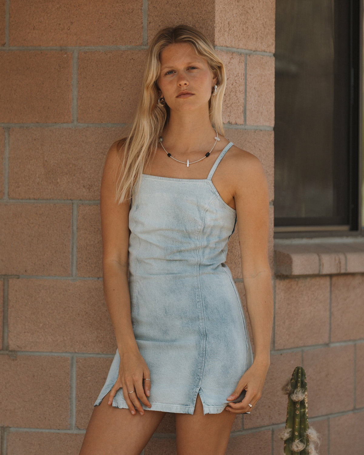 Billabong Women's Jade Saltwashed Denim Dress - Blue Mist