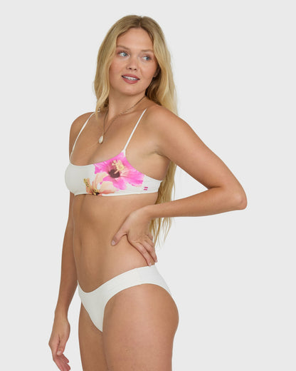 Billabong Women's Sunny Shore Jaclyn Crop  Bralette Bikini Top - Salt Crystal