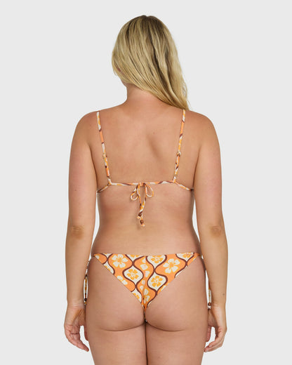 Billabong Women's Sol Groove Tall Slide Triangle Bikini Top - Tangerine