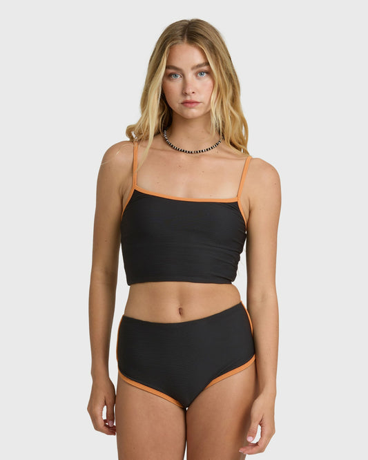 Billabong Women's Tanlines Surf Tank Swim Tank Bikini Top - Black