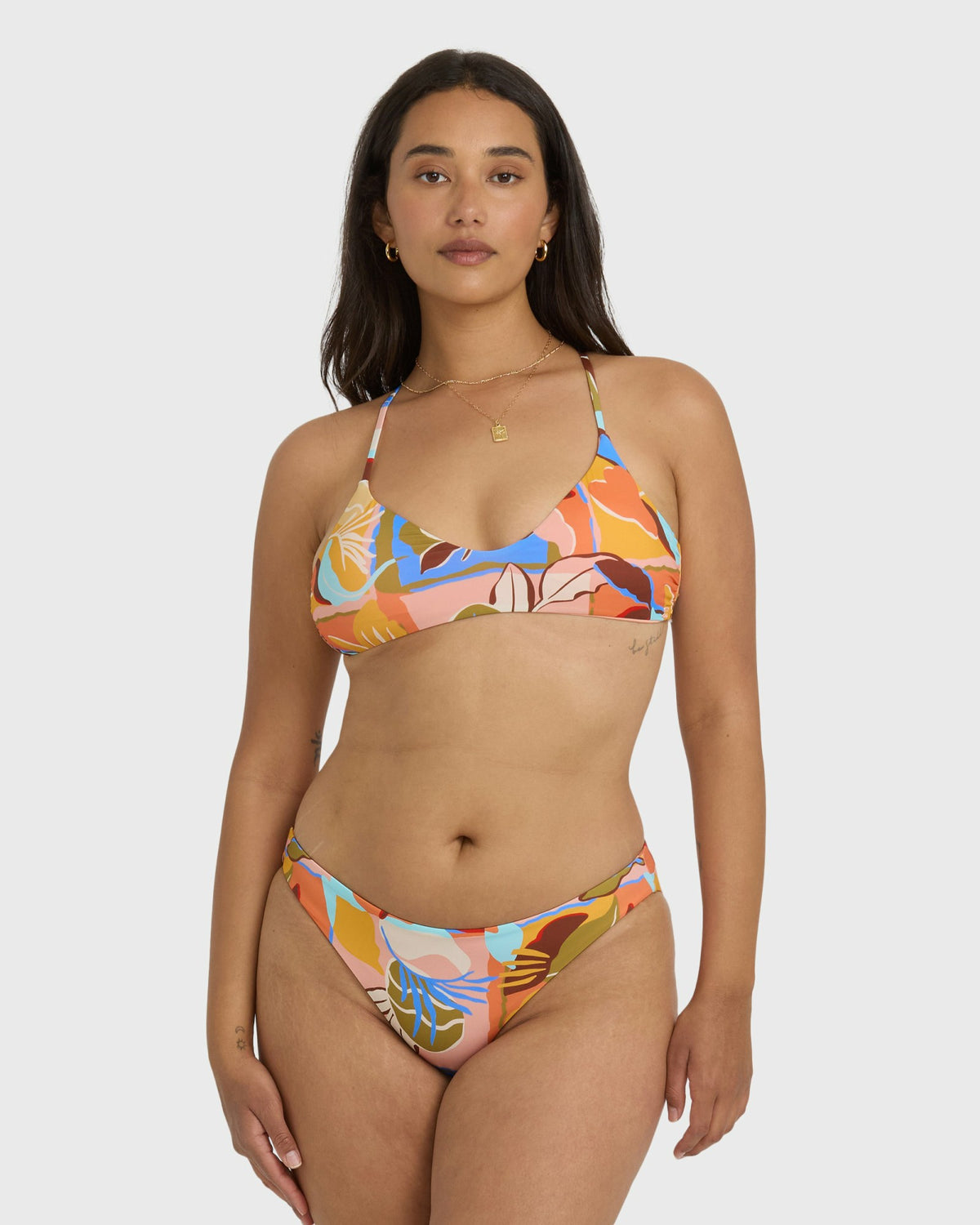Billabong Women's Lei Daze V Bralette X Back Bikini Top - Multi