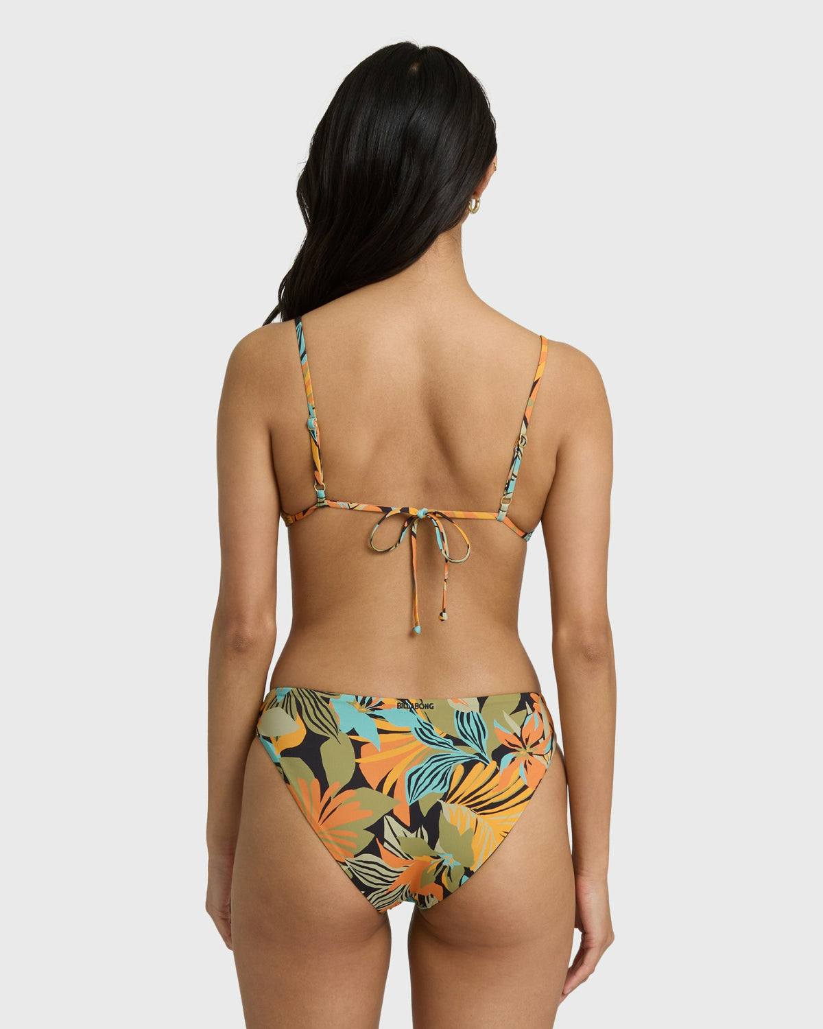 Billabong Women's Des Tropiques Lowrider Full Bikini Bottom - Black Multi