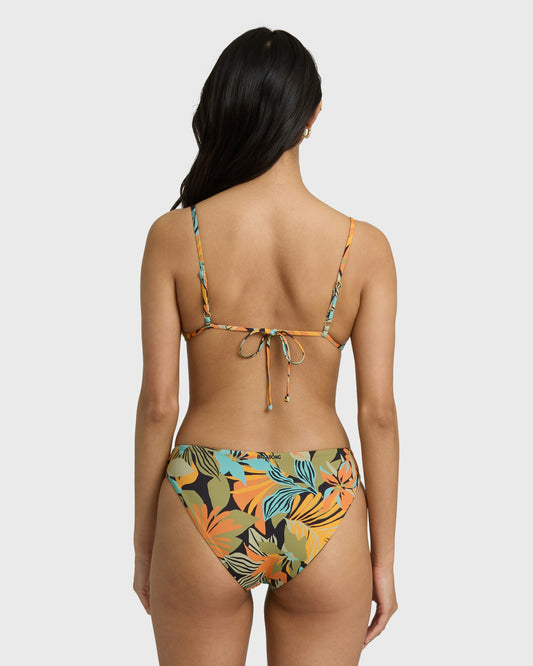 Billabong Women's Des Tropiques Lowrider Full Bikini Bottom - Black Multi