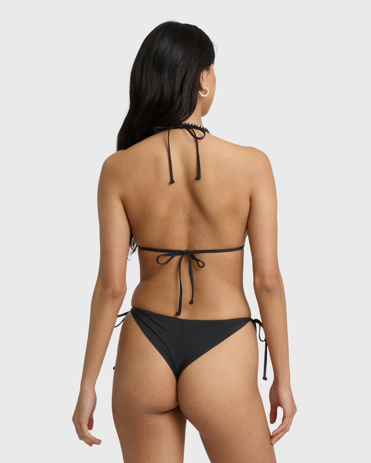 Billabong Women's Sol Searcher Tie-Side Tanga Skimpy Bikini Bottoms - Black Pebble