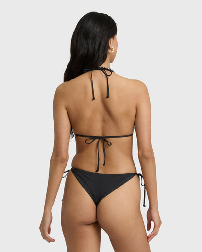 Billabong Women's Sol Searcher Tie-Side Tanga Skimpy Bikini Bottoms - Black Pebble