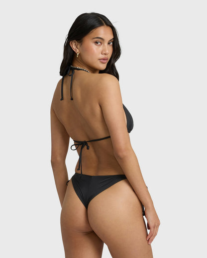 Billabong Women's Sol Searcher Tie-Side Tanga Skimpy Bikini Bottoms - Black Pebble