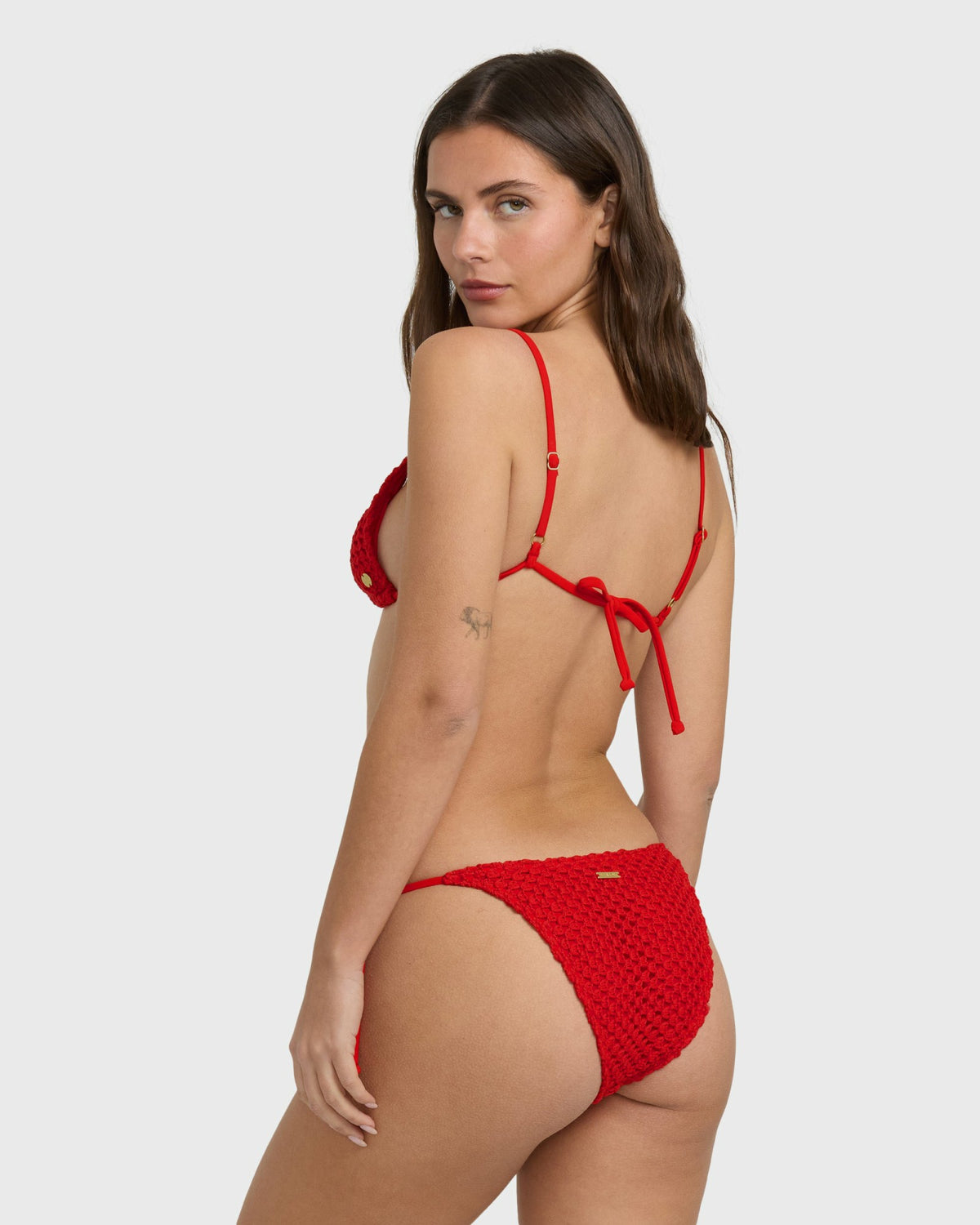 Billabong Women's Twisted Tides Tie-side Hike Bikini Bottom - Red Aloha