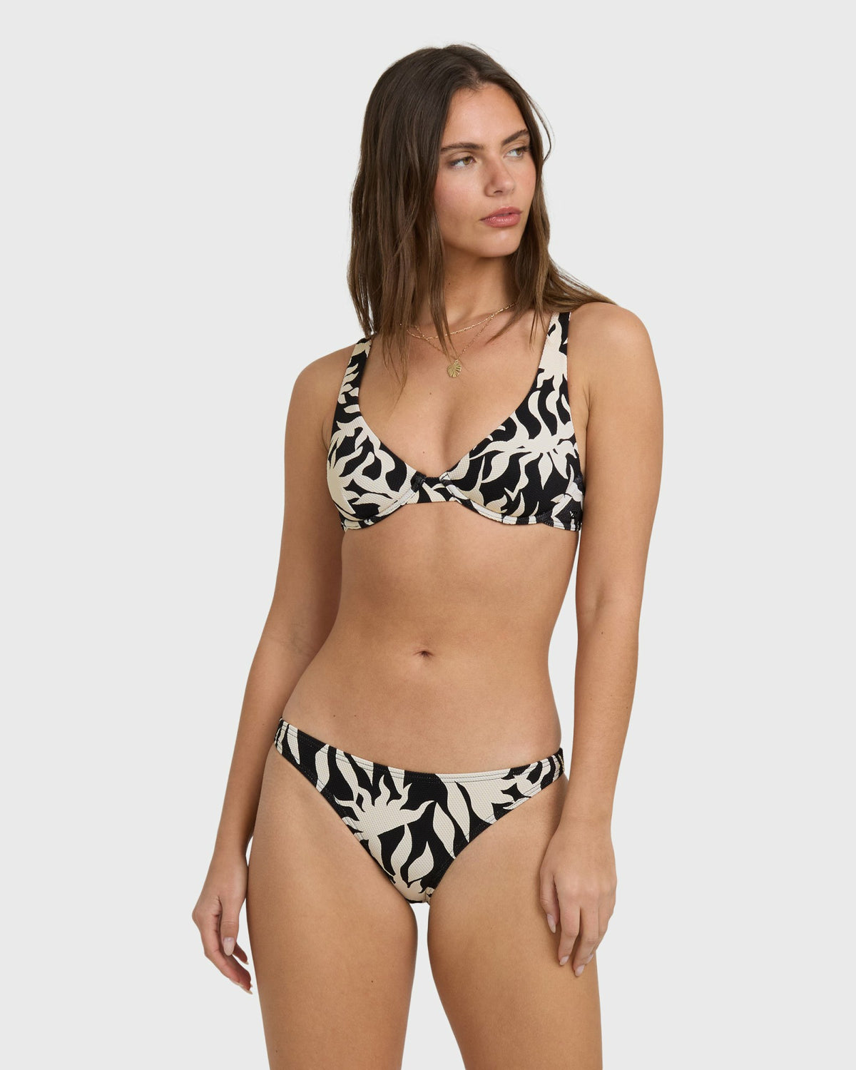Billabong Women's By My Side Tropic Bikini Bottom - Black White