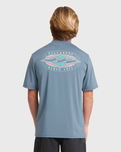Billabong Men's Rift Short Sleeve Surf Tee - China Blue