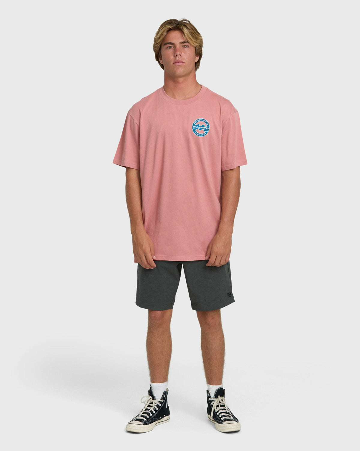 Billabong Men's Hollow Fill Premium Short Sleeve T-Shirt - Ash Rose