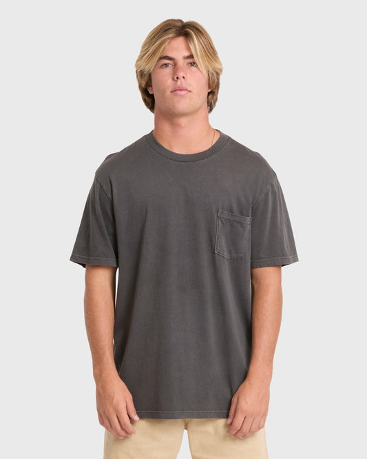 Billabong Men's Essential Wave Washed Premium Short Sleeve Pocket Tee - Raven