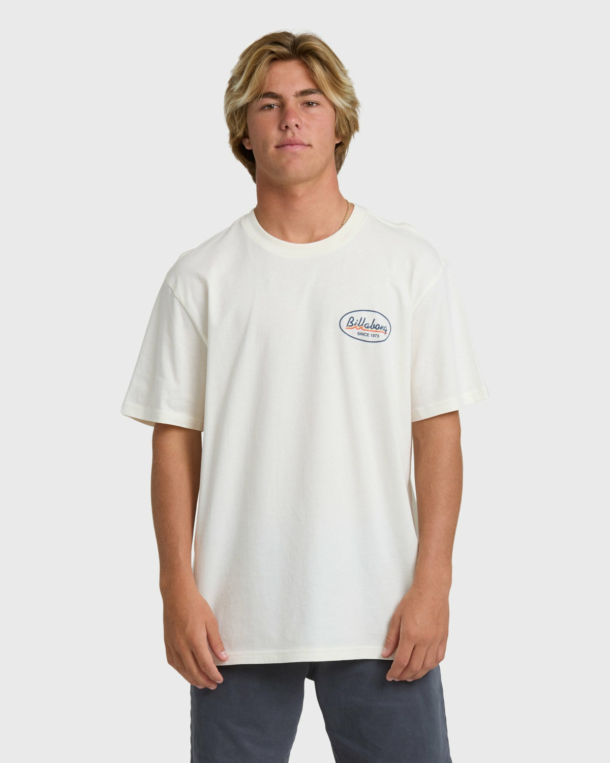 Billabong Men's Runner Premium Short Sleeve T-Shirt - Off White