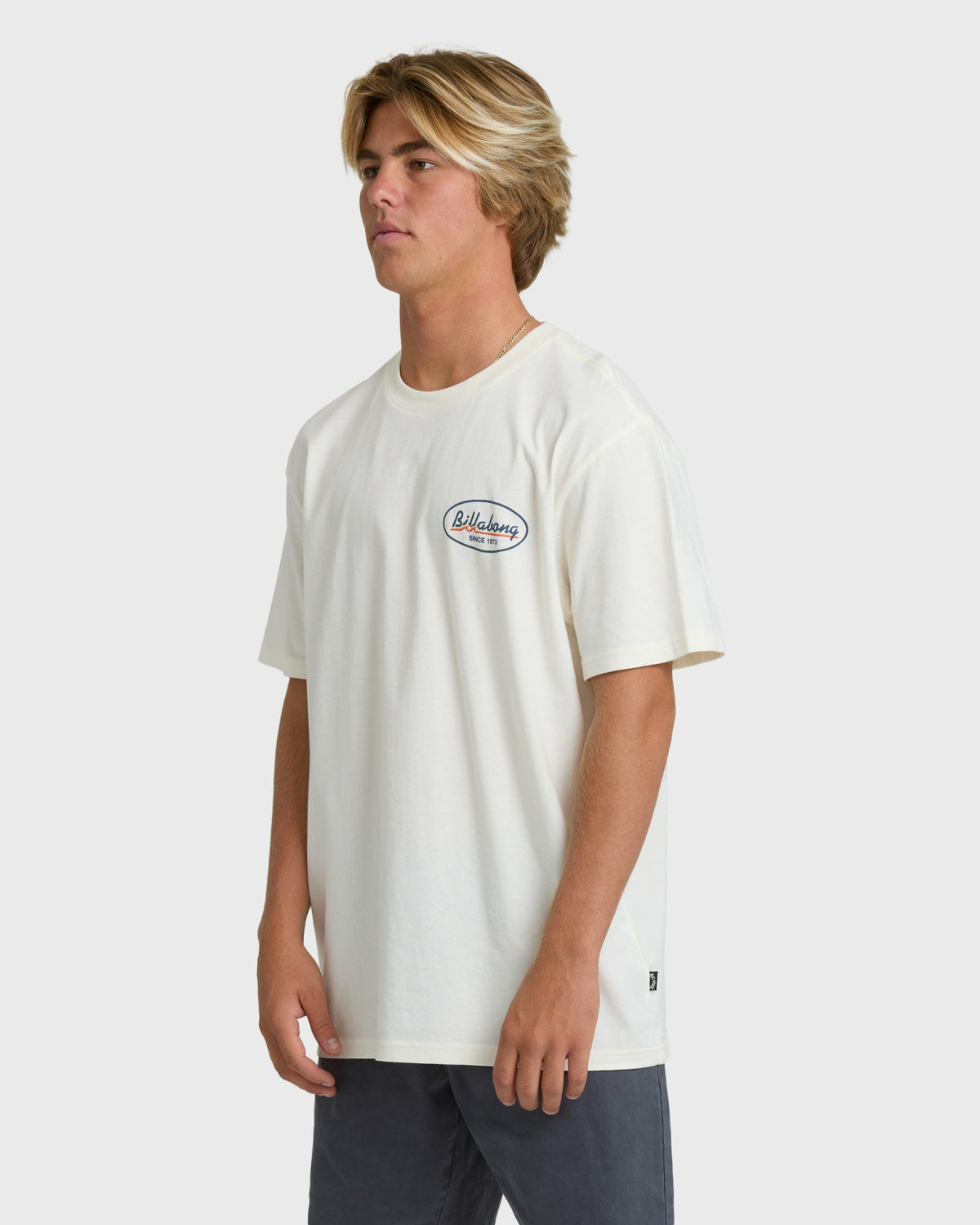 Billabong Men's Runner Premium Short Sleeve T-Shirt - Off White