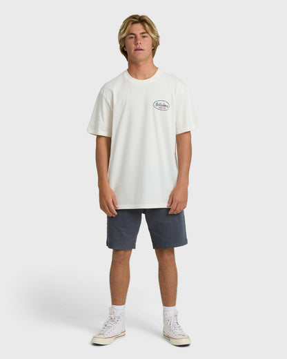 Billabong Men's Runner Premium Short Sleeve T-Shirt - Off White