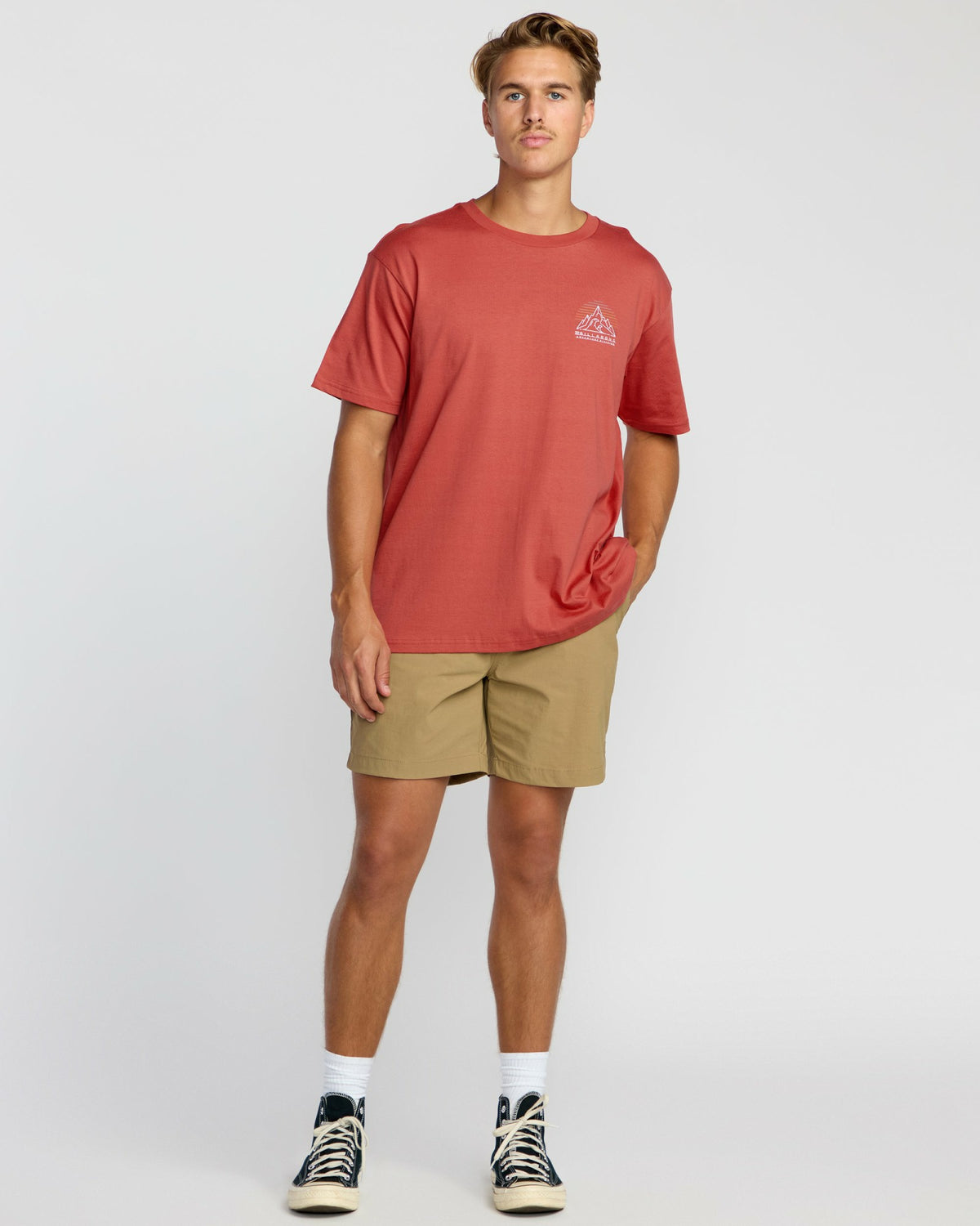 Billabong Men's Rockies A\/Div Short Sleeve T-Shirt - Red Clay