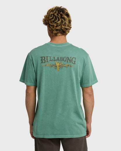 Billabong Men's Pure Intentions Wave Washed Premium Short Sleeve T-Shirt - Sea Green