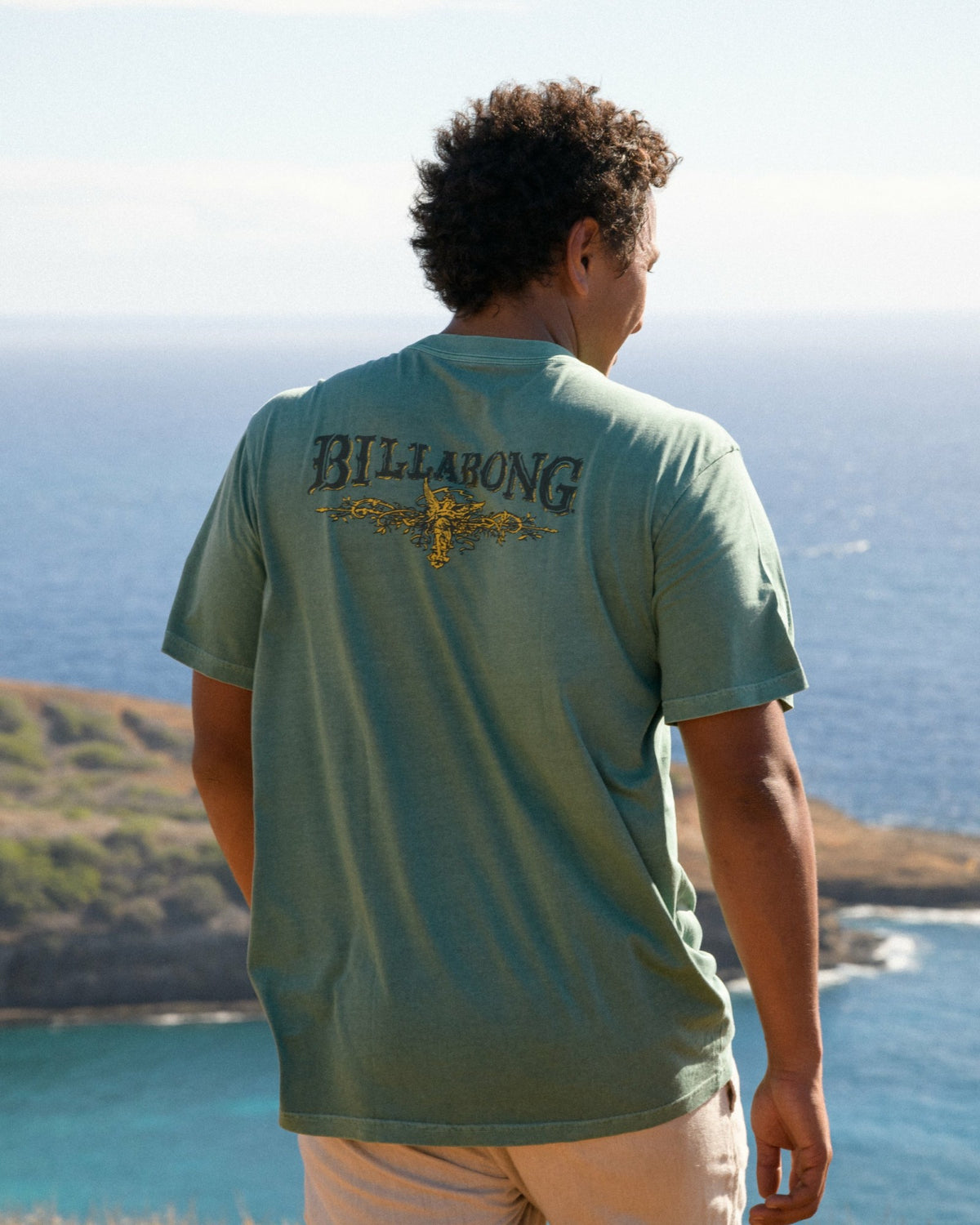 Billabong Men's Pure Intentions Wave Washed Premium Short Sleeve T-Shirt - Sea Green