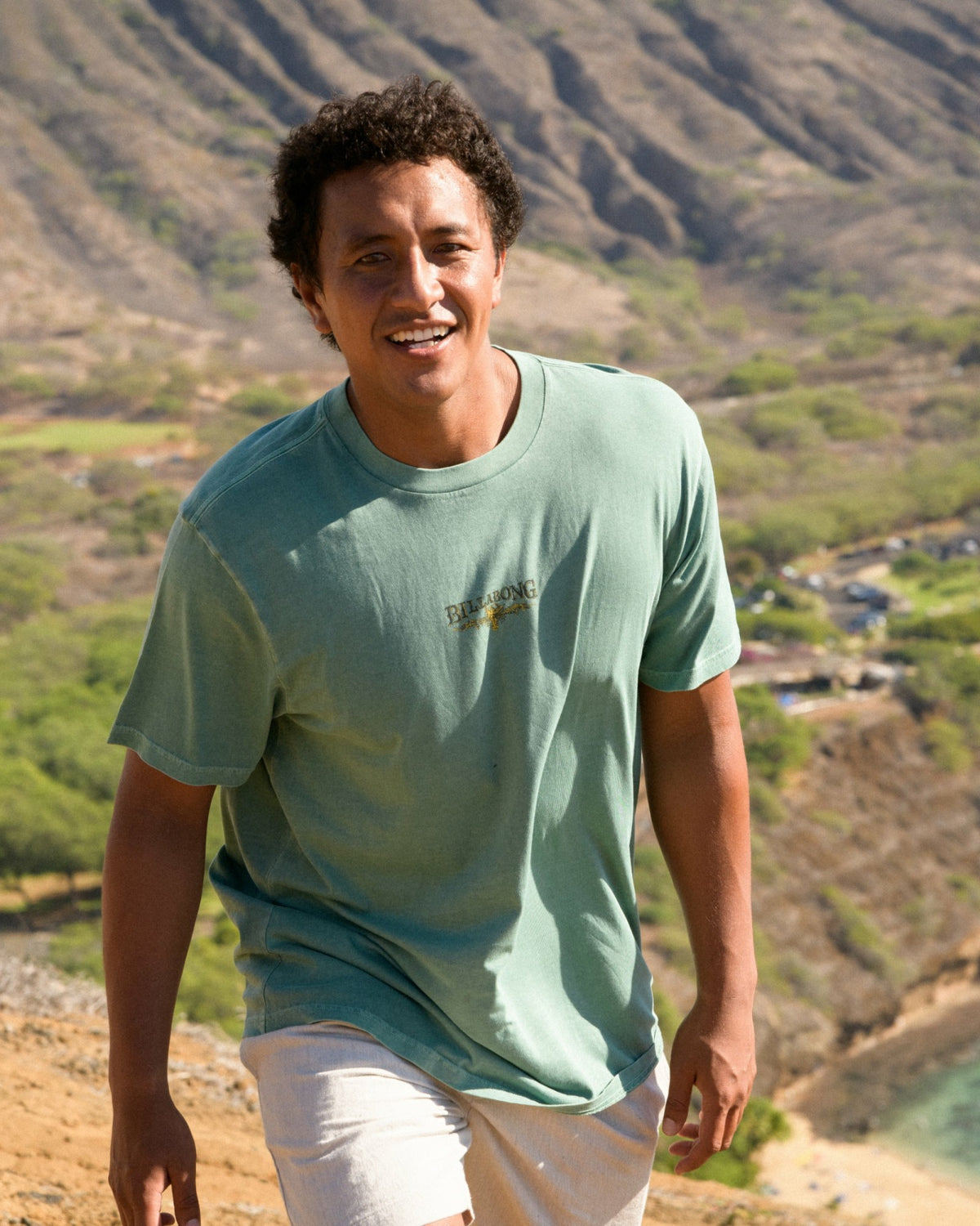 Billabong Men's Pure Intentions Wave Washed Premium Short Sleeve T-Shirt - Sea Green