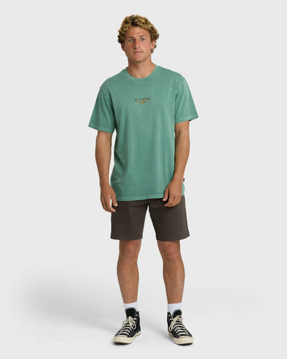 Billabong Men's Pure Intentions Wave Washed Premium Short Sleeve T-Shirt - Sea Green