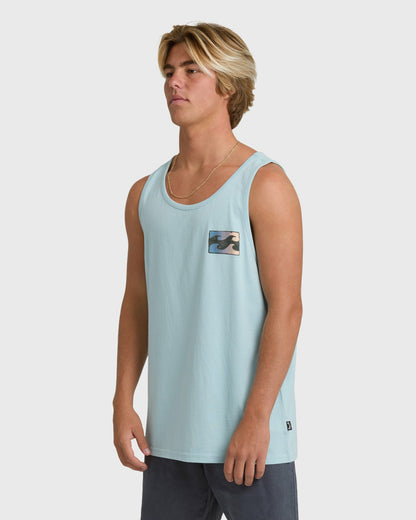 Billabong Men's Crayon Wave Tank - Dusty Blue