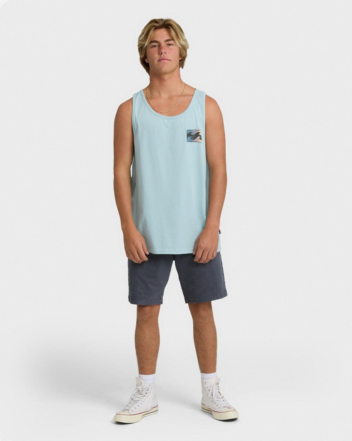 Billabong Men's Crayon Wave Tank - Dusty Blue