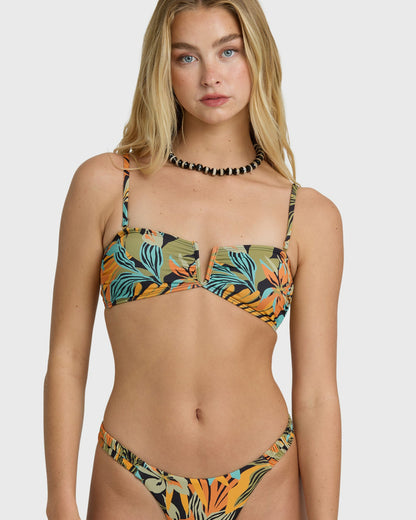 Billabong Women's Des Tropiques V Bandeau Bikini Top - Black Multi