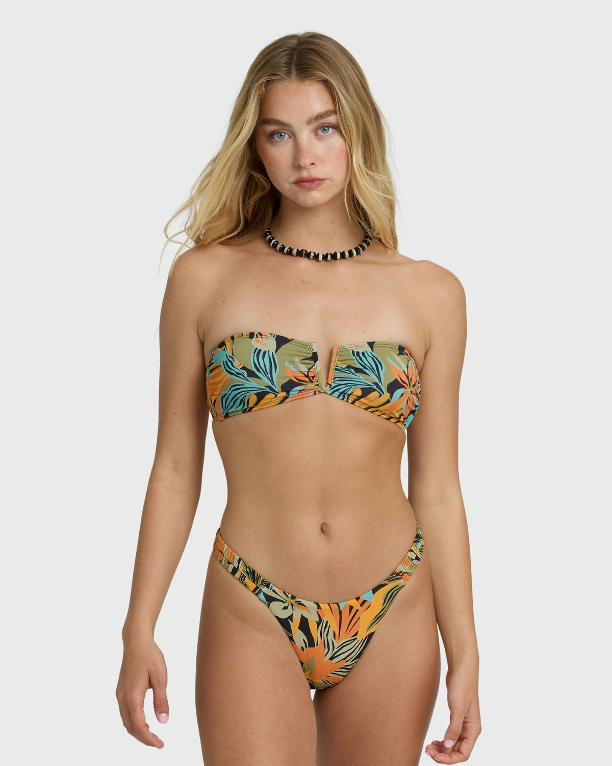 Billabong Women's Des Tropiques V Bandeau Bikini Top - Black Multi