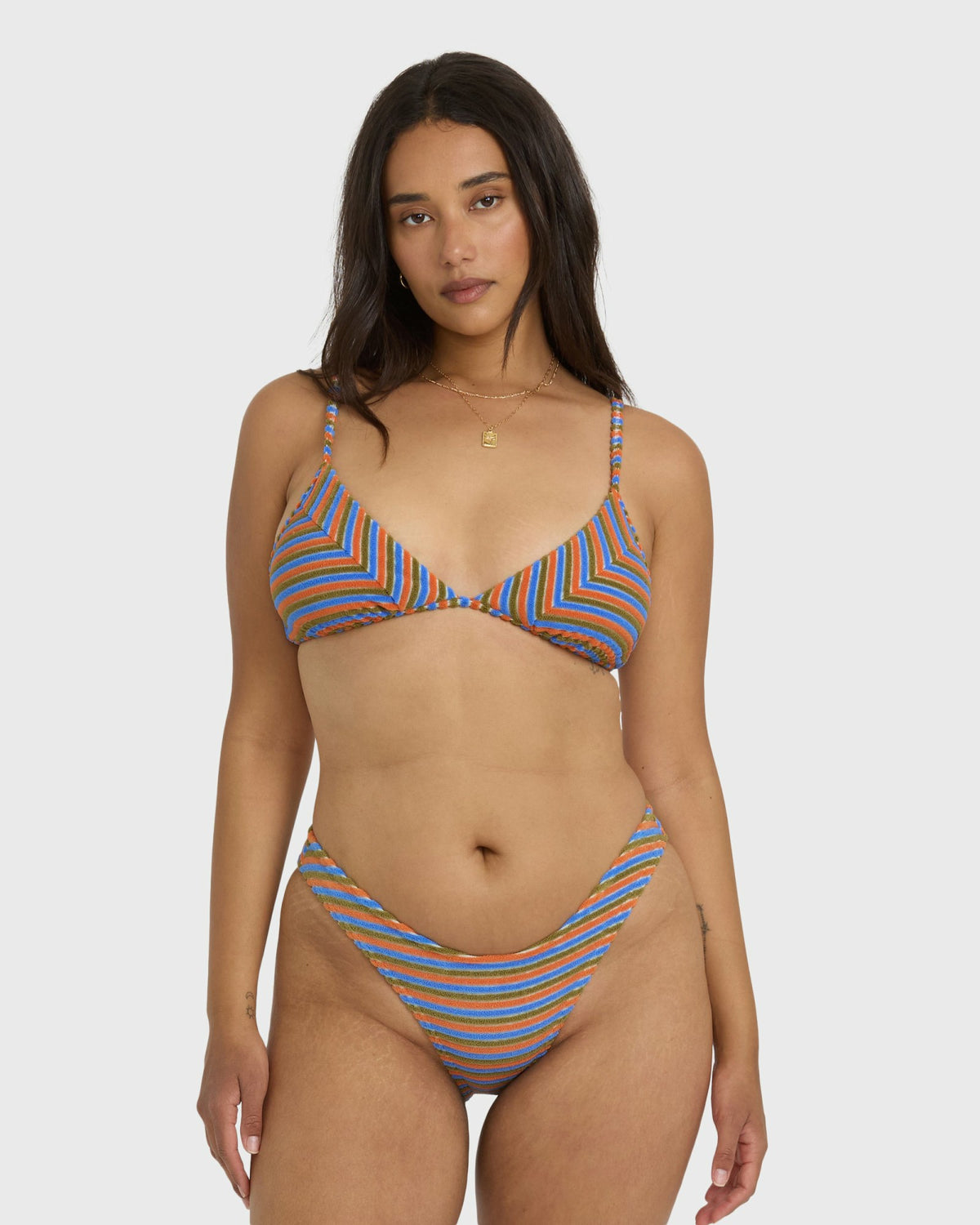 Billabong Women's Tides Terry Charlie Fixed Triangle Bikini Top - Multi