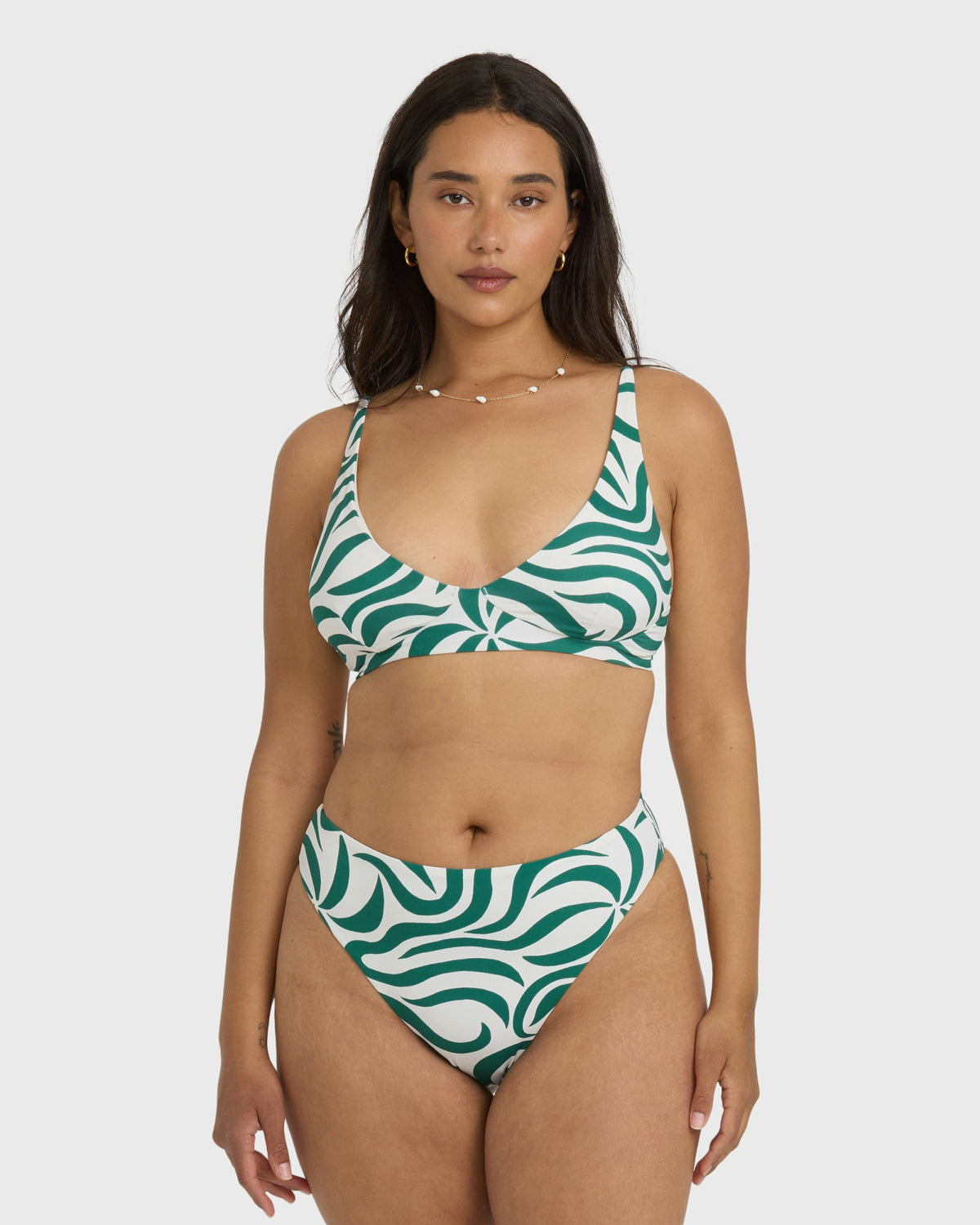 Billabong Women's All The Waves Hi Maya Bikini Bottom - Evergreen