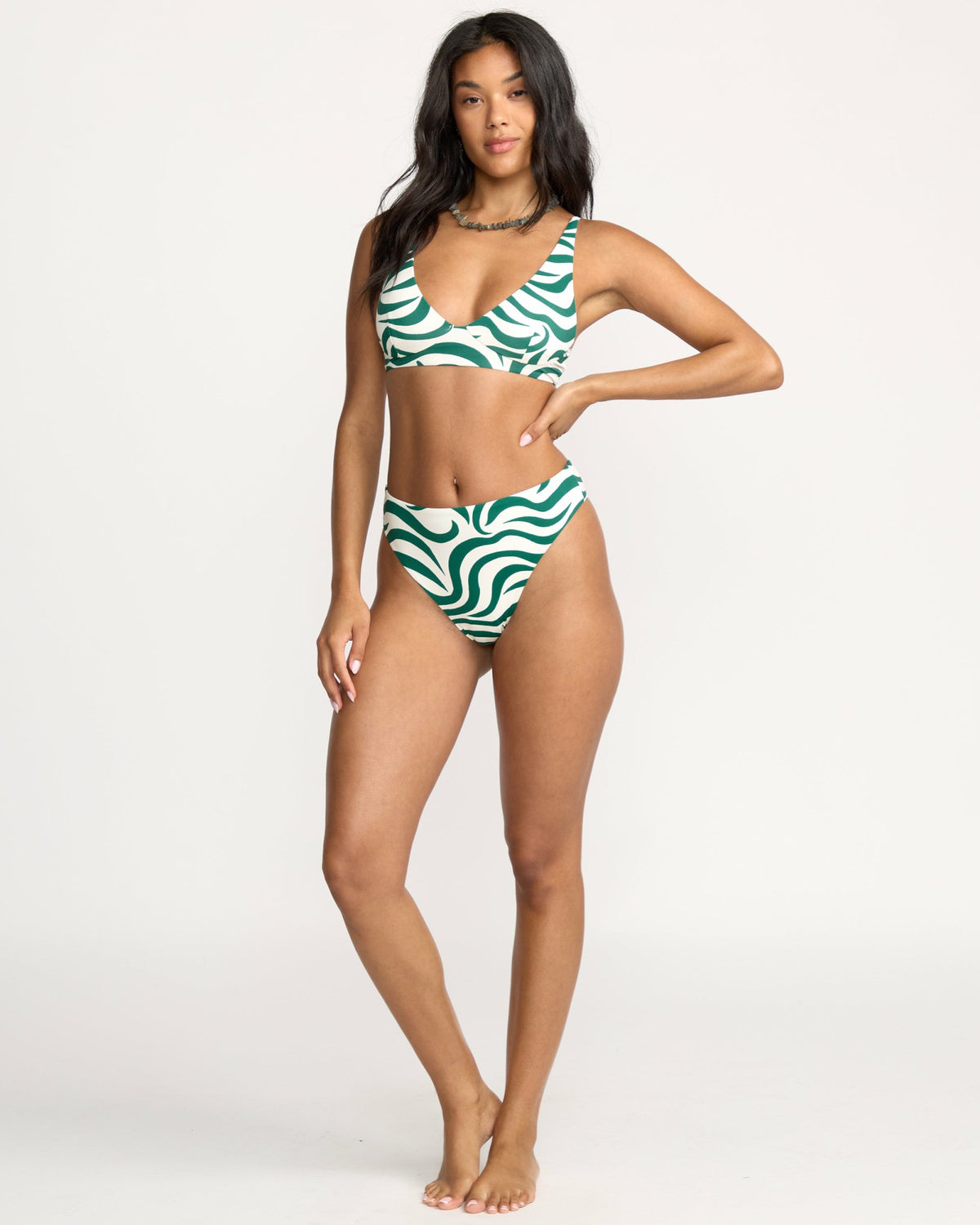 Billabong Women's All The Waves Hi Maya Bikini Bottom - Evergreen