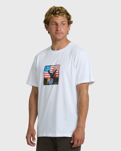 Billabong Men's A.I. 4 Pres Premium Short Sleeve T-Shirt - White