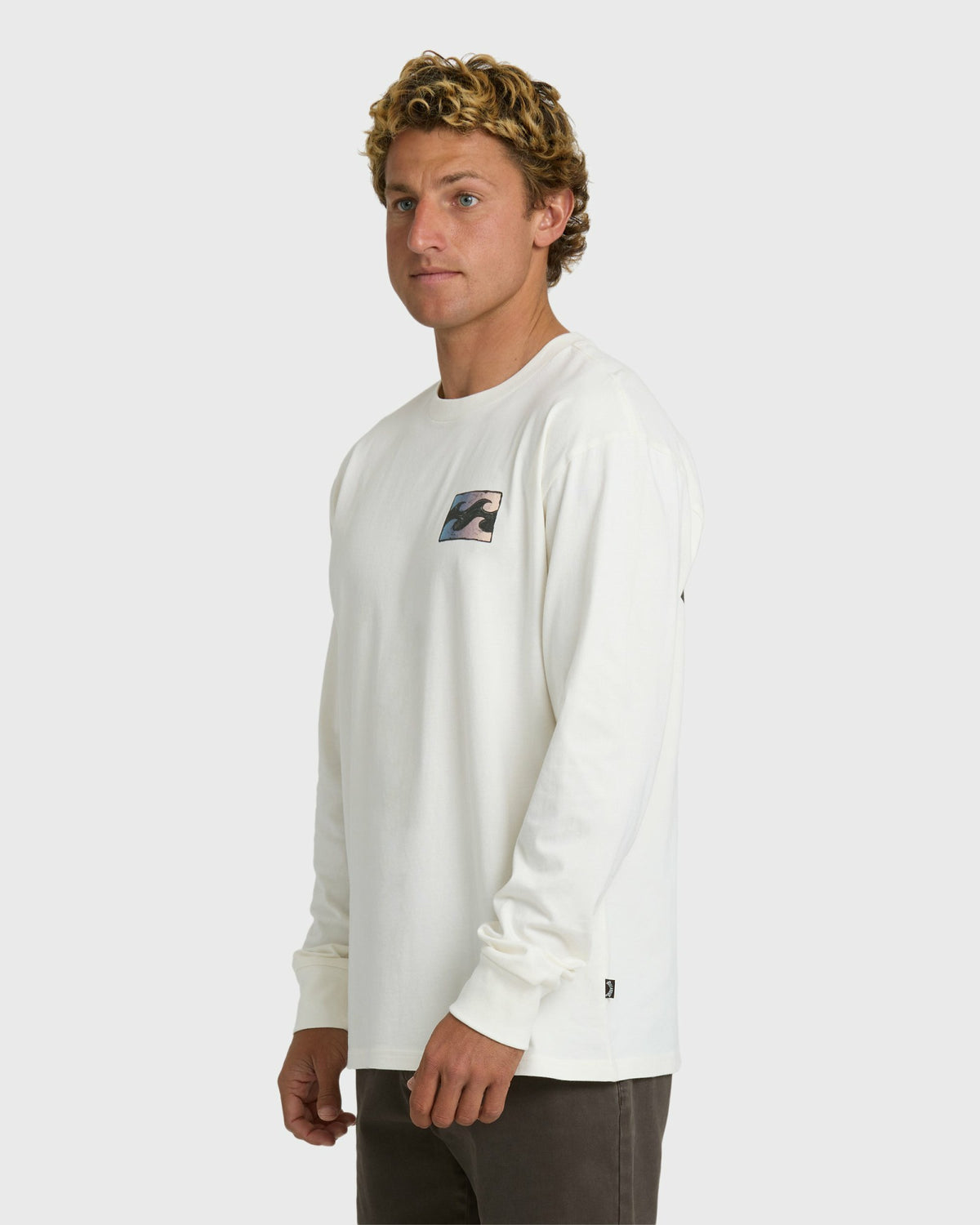 Billabong Men's Crayon Wave Premium Long Sleeve T-Shirt - Off White