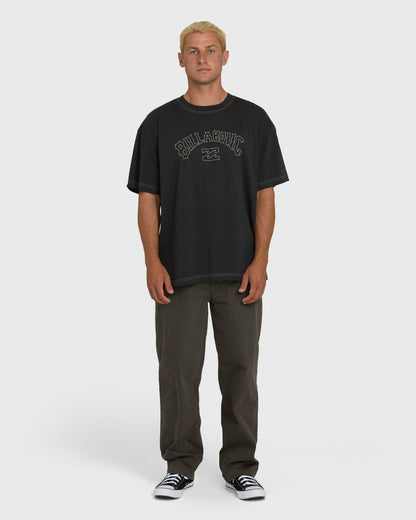 Billabong Men's Dash OG Short Sleeve Knit T-Shirt - Washed Black