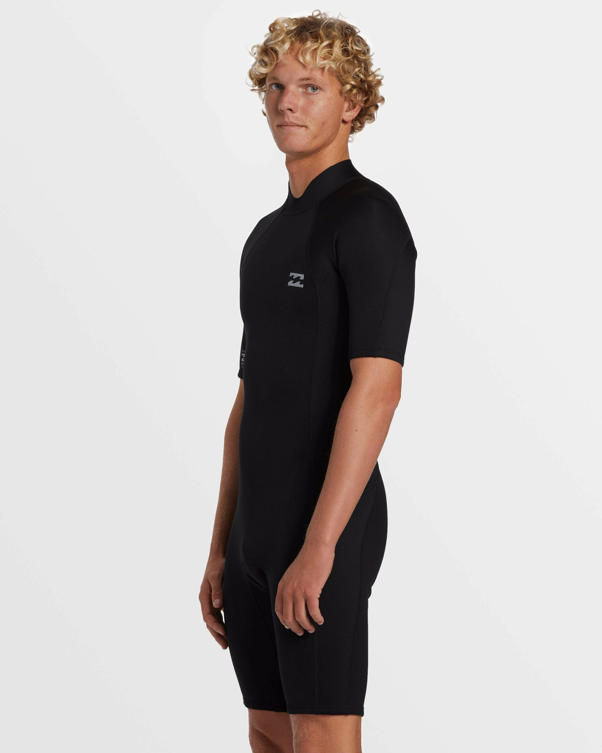 Billabong Men's 2mm Foil Flatlock Back Zip Short Sleeve Springsuit - Black