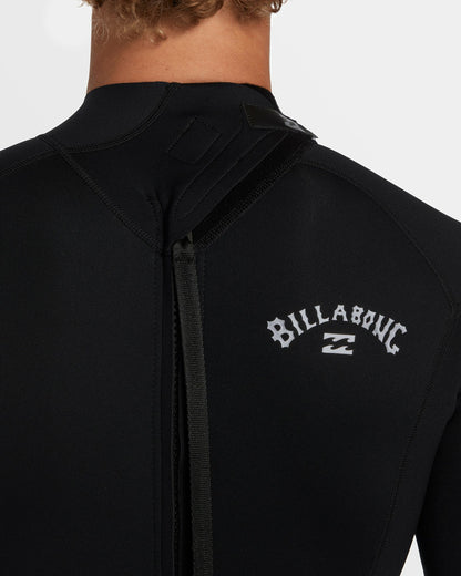 Billabong Men's 2mm Foil Flatlock Back Zip Short Sleeve Springsuit - Black