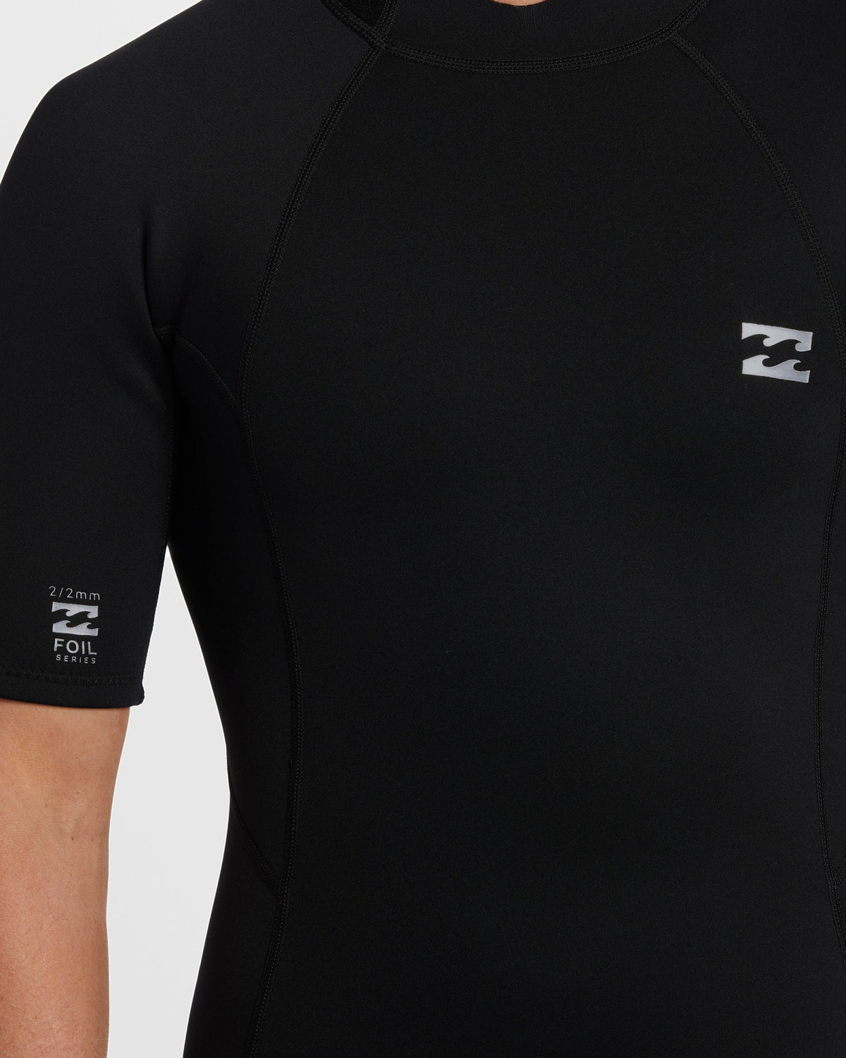 Billabong Men's 2mm Foil Flatlock Back Zip Short Sleeve Springsuit - Black