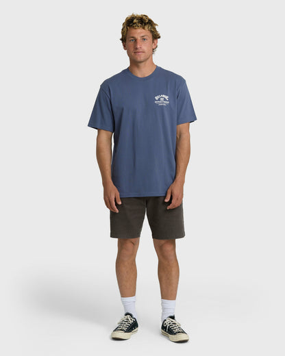 Billabong Men's Flower Premium Short Sleeve T-Shirt - Vintage Indigo