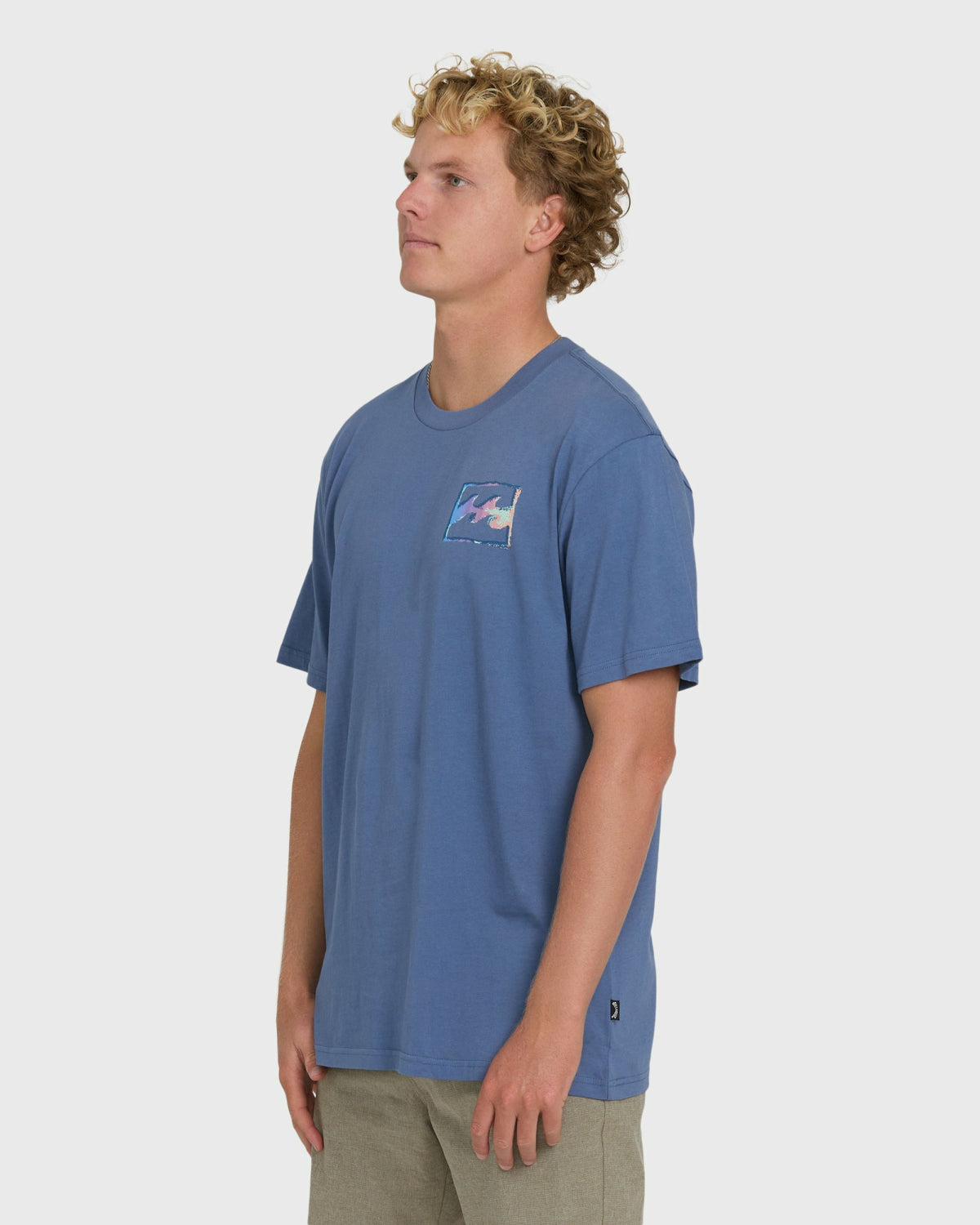 Billabong Men's Crayon Wave Premium Short Sleeve T-Shirt - Blue Horizon