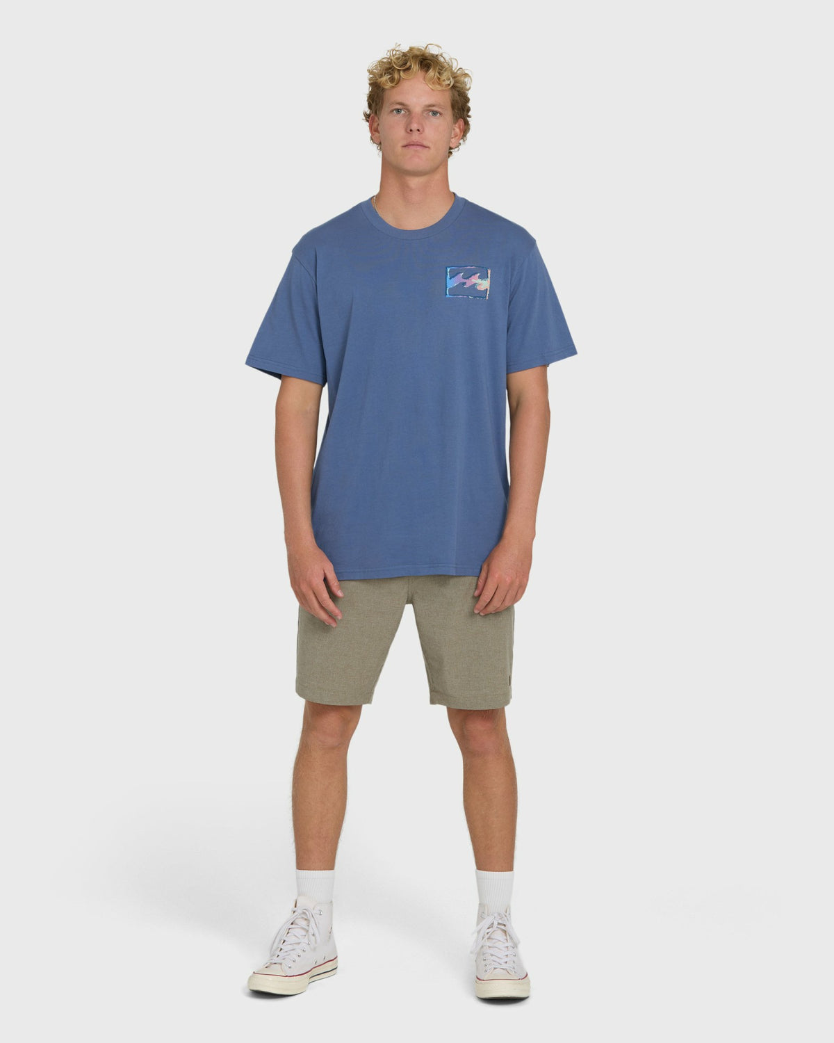 Billabong Men's Crayon Wave Premium Short Sleeve T-Shirt - Blue Horizon