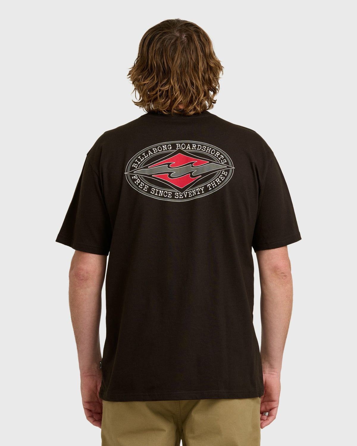 Billabong Men's Rotor Diamond Regular Short Sleeve T-Shirt - Black Red