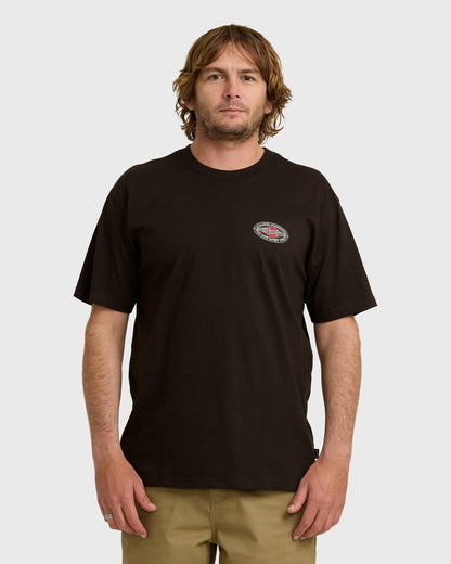 Billabong Men's Rotor Diamond Regular Short Sleeve T-Shirt - Black Red