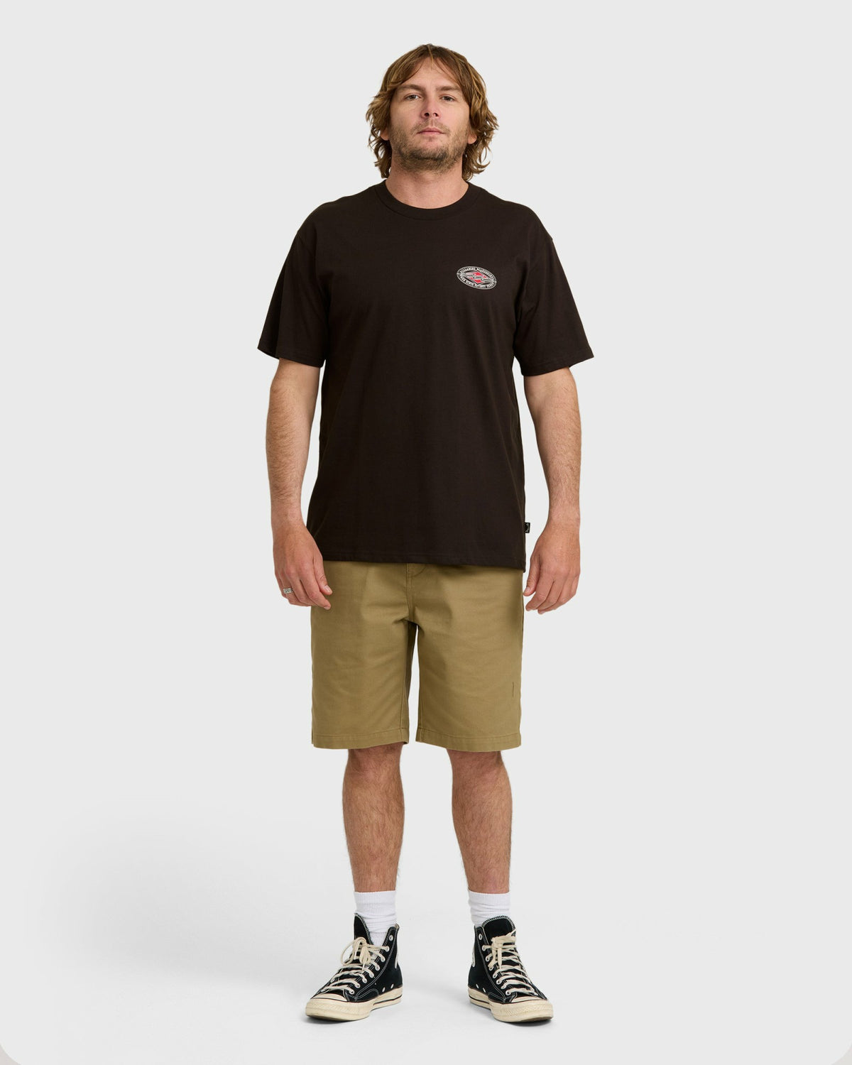Billabong Men's Rotor Diamond Regular Short Sleeve T-Shirt - Black Red