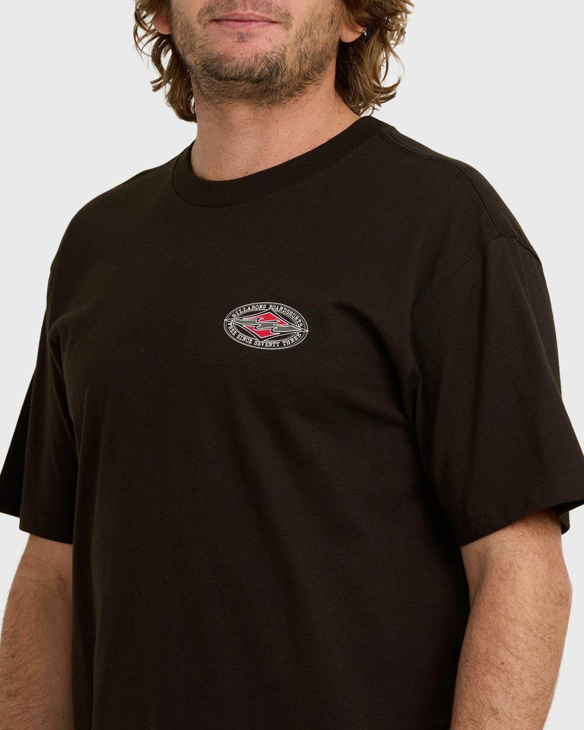 Billabong Men's Rotor Diamond Regular Short Sleeve T-Shirt - Black Red